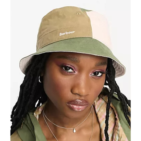 Barbour  Women's color block bucket hat One Size  green NWT - Picture 2 of 8